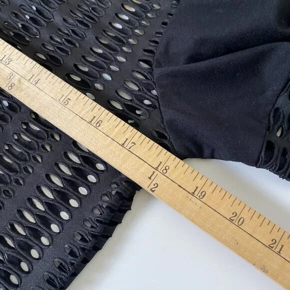 Blanc Noir Sweatshirt Women's Size X-Small Black Linear Mesh Moto Goth Rocker - Picture 8 of 9